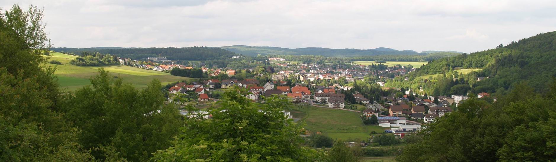 Panorama der Stadt Gladenbach von Süden